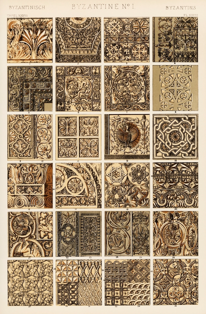 Vintage pattern illustration. Digitally enhanced